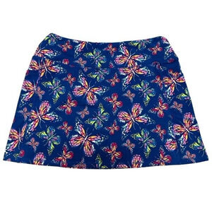 Intro Love The Fit Petite XL Skort Blue Butterfly Tummy Control Skirt w/ Shorts